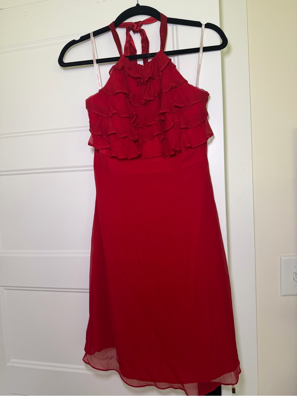 Betsey Johnson Red Ruffle Halter Mini Dress